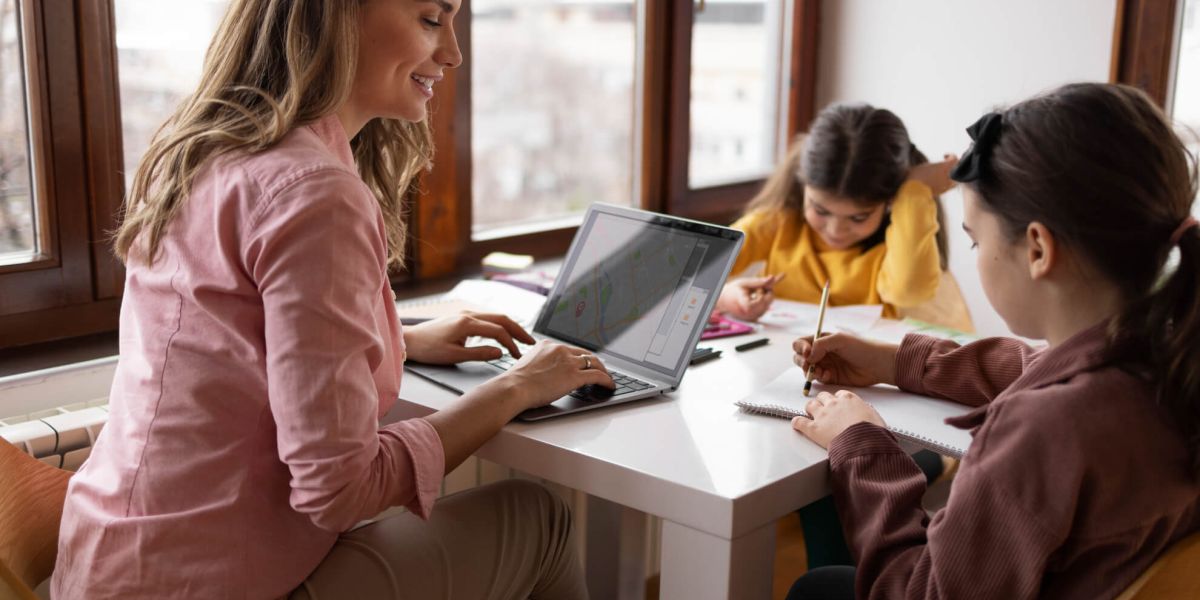 Teacher with laptop